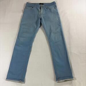 Skinny Jeans ZARA Man Tag 31 Fits Like 31 X 30 Light Wash Stretch Raw Hem Slim